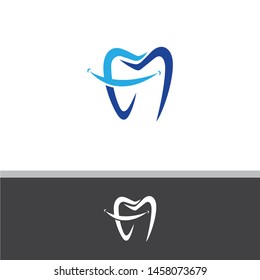 Abstract logo dental, Blue dental, Human dental, Letters logo dental