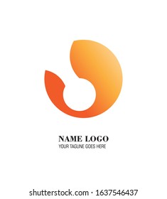 abstract logo describe a the tip of the pen with white and orange colour
