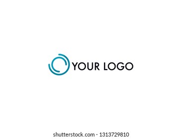 Abstract Logo Design with 2 circles Vector Illustration