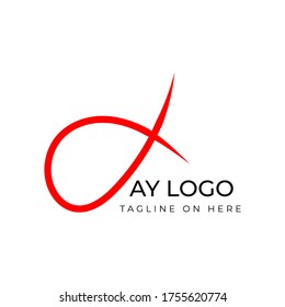 abstract logo design about AY A Y Letter in vector illustration.minimalist logo