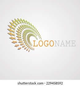 Abstract Logo Design with Arrows in Dissimilar Directions, in Swirl Form