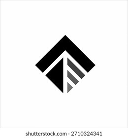 Abstractas diseño de logotipo con flechas y líneas.