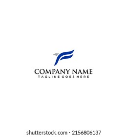 Abstract logo design bird in flight concept for company branding