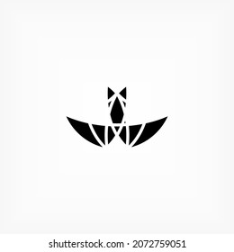 abstract logo design with black wings