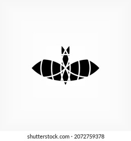 abstract logo design with black wings