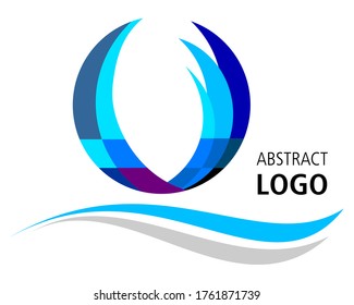 Resumen del diseño del logo con elementos azules.