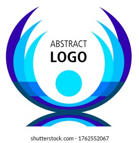 Abstract logo design with blue elements in vector quality.