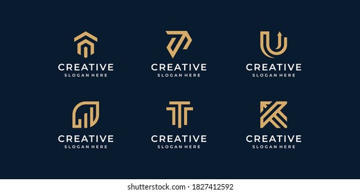 Abstract logo design bundle and business card