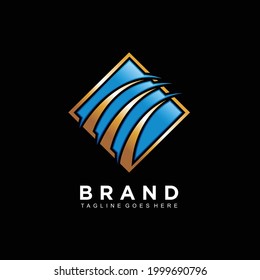 Abstract logo design for business company isolated on black background