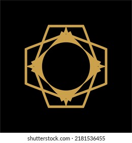 Resumen del diseño del logo con círculo en el medio. Geometría abstracta. Diseño de logotipo de plantilla