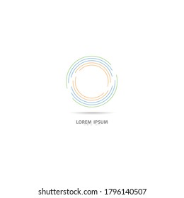Resumen del diseño del logo. Logo del giro en círculo. Ilustración vectorial.