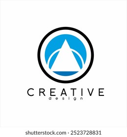Abstract logo design with circle and triangle elements.
