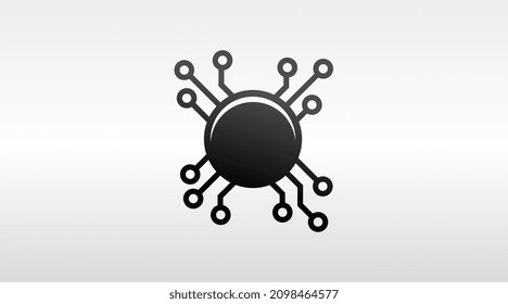 Abstract Logo Design of Circuit Board Isolated in White Background. Technology Logo Concept