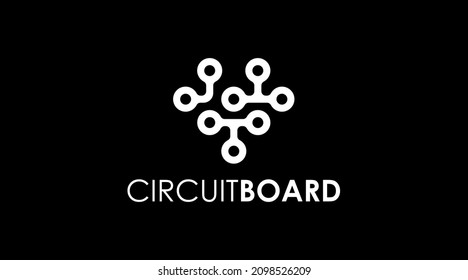 Abstract Logo Design of Circuit Board Isolated in White Background. Technology Logo Concept