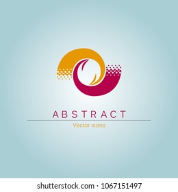 Abstract logo design, circular design, arranged in rotational symmetry.