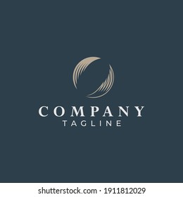 Abstract logo design with circular shape.