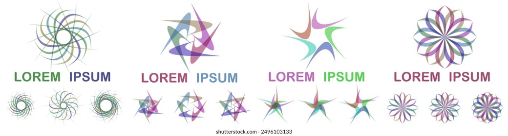 Abstrakte Logo-Design-Kollektion von gekrümmten Formen