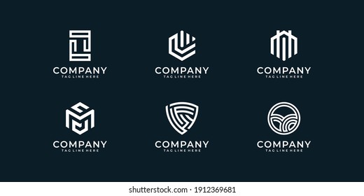 Abstract logo design collection set