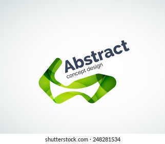 Abstract Logo Design Of Color Pieces, Overlapping Geometric Shapes.  Light And Shadow Effects