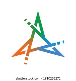 Diseño de logotipo abstracto con forma triangular colorida