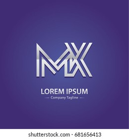 Abstract Logo Design Combinations Initial Letter of M and X