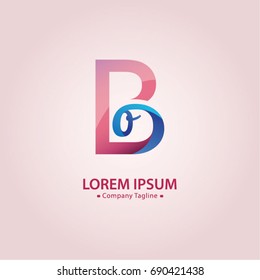 Abstract Logo Design Combinations Initial Letter B and O