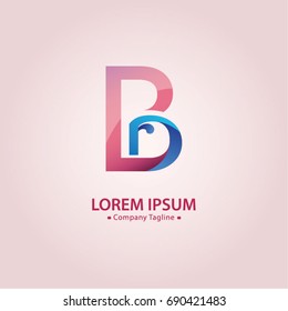 Abstract Logo Design Combinations Initial Letter B and R