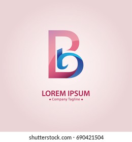 Abstract Logo Design Combinations Initial Letter B and L