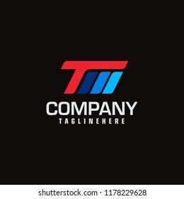 Abstract Logo Design Combinations Letter of T and M