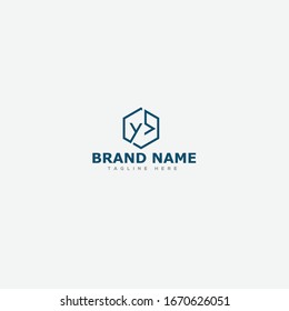 Abstract Logo Design Combinations Letter of Y and B