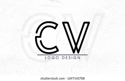 Abstrakte Logo-Design-Kombinationen Buchstaben C und V
