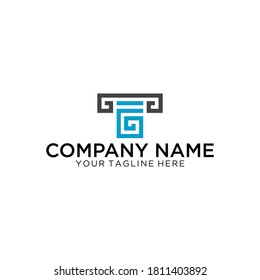 Abstract Logo Design Combinations Letter of T and G