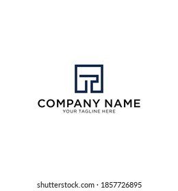 Abstract Logo Design Combinations Letter of T and P