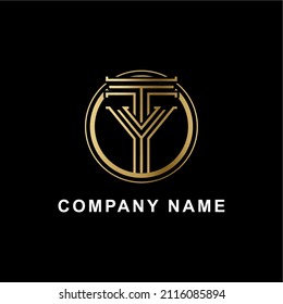 Abstract Logo Design Combinations Letter of T and Y