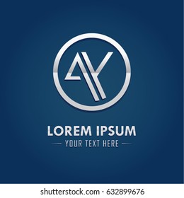 Abstract Logo Design Combinations Letter of  A and Y