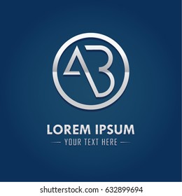 Abstract Logo Design Combinations Letter of  A and B