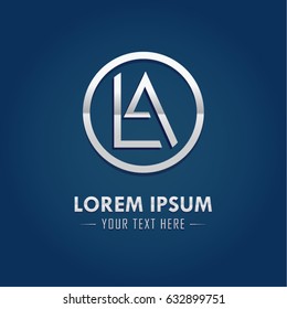 Abstract Logo Design Combinations Letter of  A and L