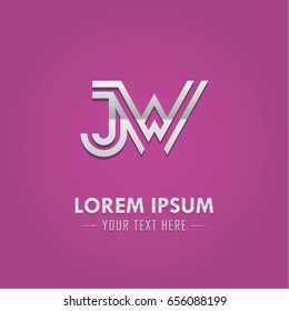 Abstract Logo Design Combinations Letter of  J and W