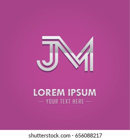 Abstract Logo Design Combinations Letter of  J and M