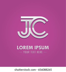 Abstract Logo Design Combinations Letter of  J and C