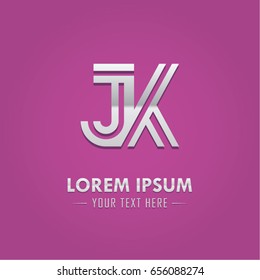 Abstract Logo Design Combinations Letter of  J and K
