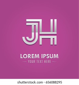 Abstract Logo Design Combinations Letter of  J and H