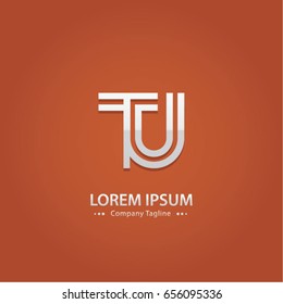 Abstract Logo Design Combinations Letter of  T and U