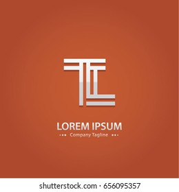 Abstract Logo Design Combinations Letter of  T and L