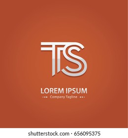 Abstract Logo Design Combinations Letter of  T and S