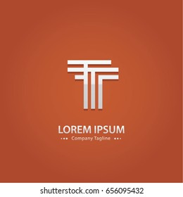 Abstract Logo Design Combinations Letter of  T and T