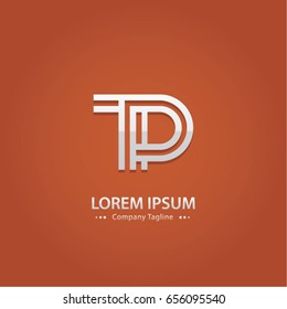 Abstract Logo Design Combinations Letter of  T and P