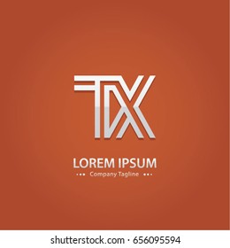 Abstract Logo Design Combinations Letter of  T and X