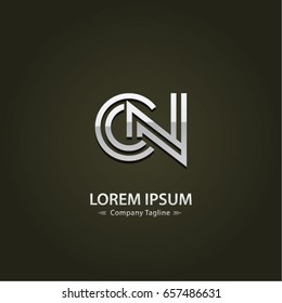 Abstract Logo Design Combinations Letter of  C and N