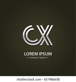 Abstract Logo Design Combinations Letter of  C and X